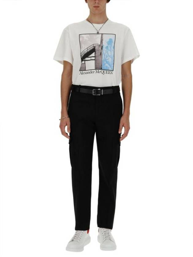 Graphic Print Short Sleeve T-Shirt White - ALEXANDER MCQUEEN - BALAAN 3