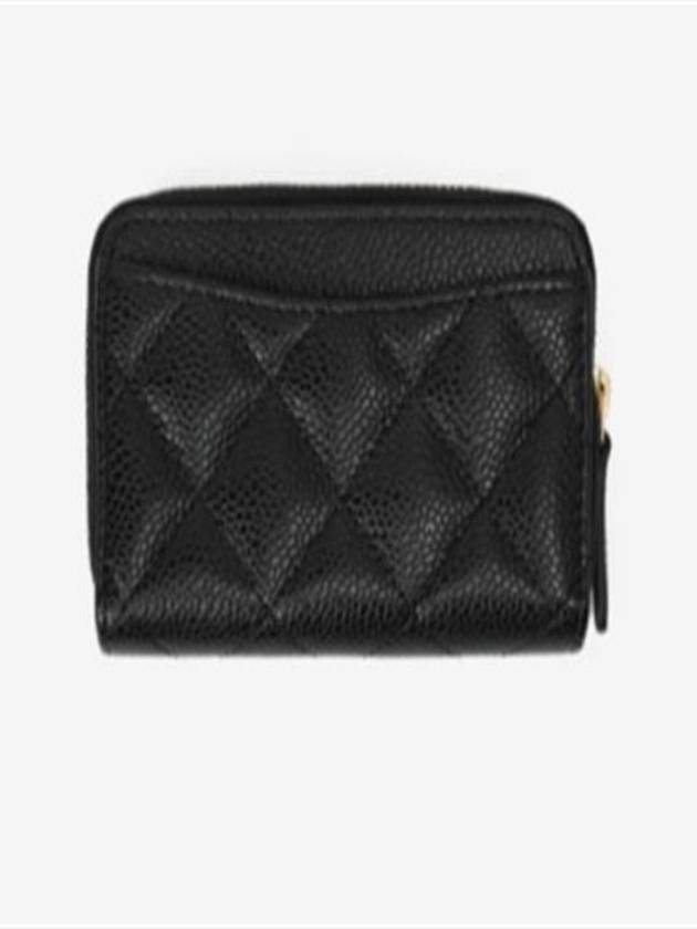 Classic Zipped Coin Purse Grained Calfskin & Gold Black - CHANEL - BALAAN 4