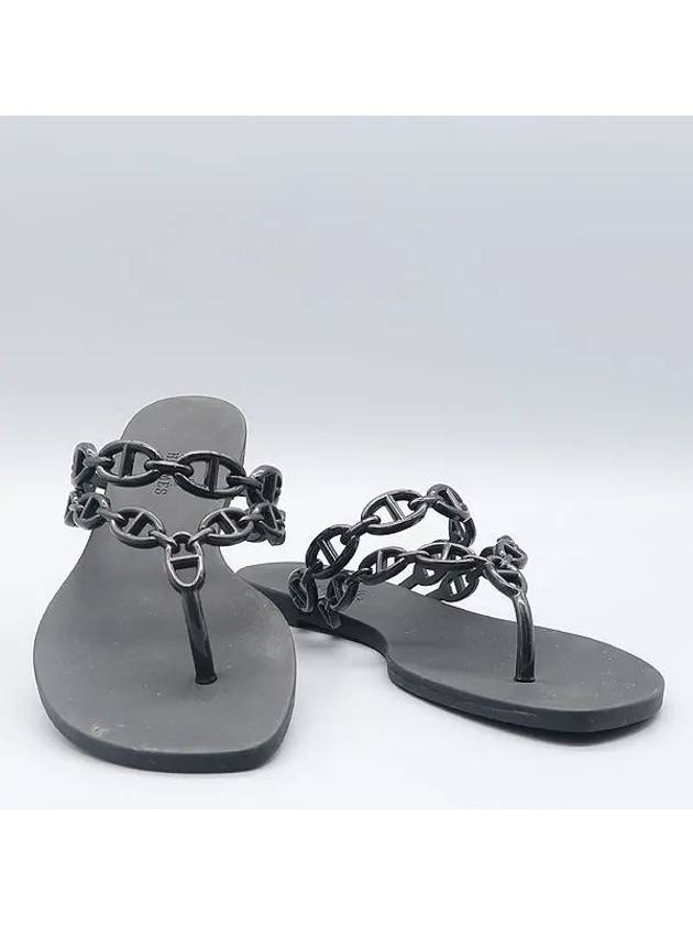 H241051Z Black Jelly Island Women s Sandals Size 37 - HERMES - BALAAN 2