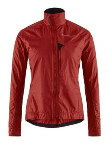 Women's Ansur Windproof Zip-Up Jacket Rose Red - KLATTERMUSEN - BALAAN 1