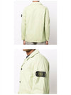 Brushed Cotton Canvas Old Effect Jacket Aqua Green - STONE ISLAND - BALAAN 6