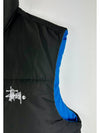 Graffiti Reversible Puffer Vest Mid Blue Black - STUSSY - BALAAN 6