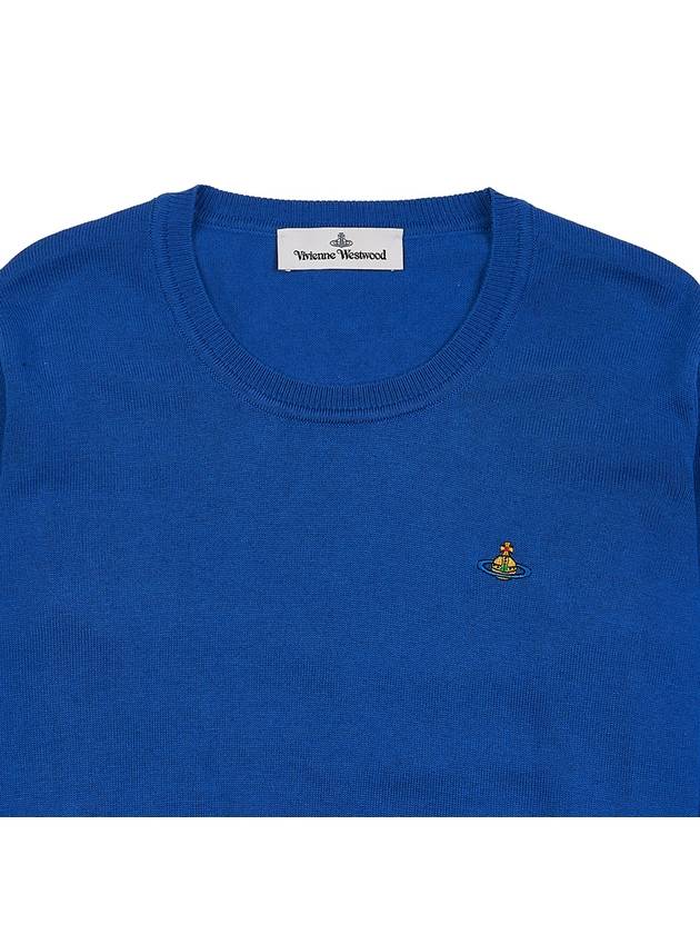 ORB Embroid Logo Knit Top Blue - VIVIENNE WESTWOOD - BALAAN 4