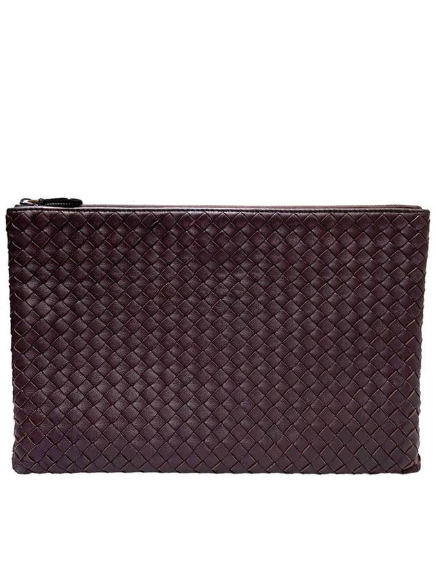 Women s 355261 Intrecciato Brown Leather Clutch - BOTTEGA VENETA - BALAAN 1