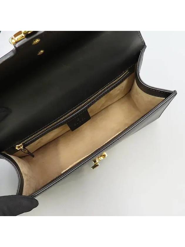 421882 Black leather Gucci Sylvie shoulder bag ribbon strap 2WAY - GUCCI - BALAAN 5