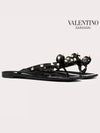 Rubber Rockstud Flip Flops Black - VALENTINO - BALAAN 4