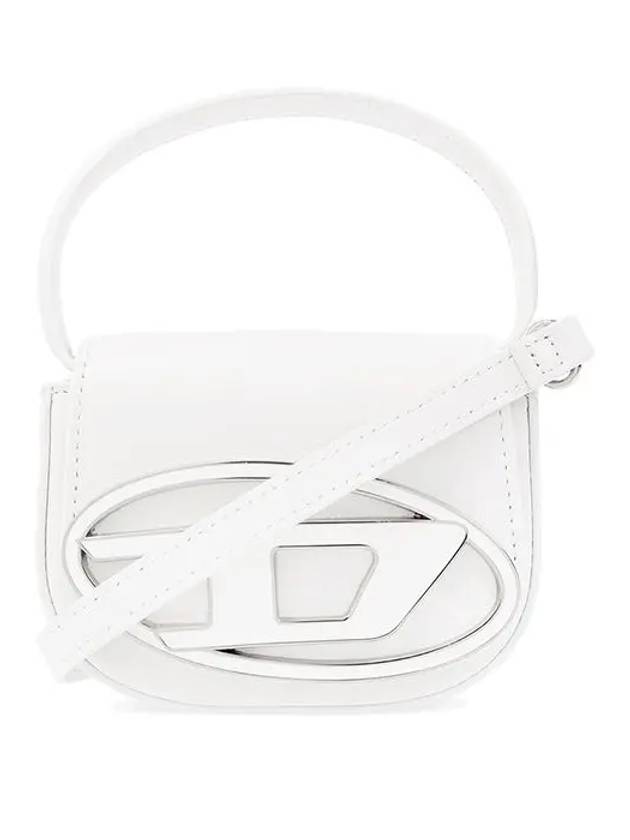 1DR Round Logo Leather Mini Shoulder Bag White - DIESEL - BALAAN 2