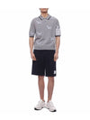 Logo Patch Midi Shorts Navy - THOM BROWNE - BALAAN 4