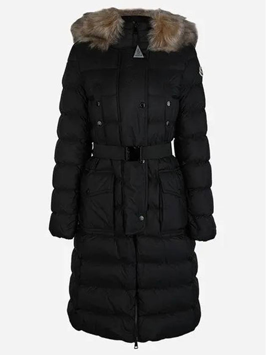 1C00023 5968E 99M Chloe Women s Fur Hooded Long Padded Jacket Black 1064305 - MONCLER - BALAAN 1