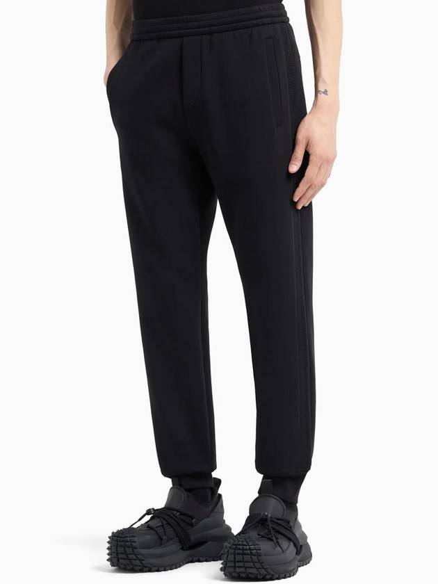 cotton track pants black - EMPORIO ARMANI - BALAAN 3