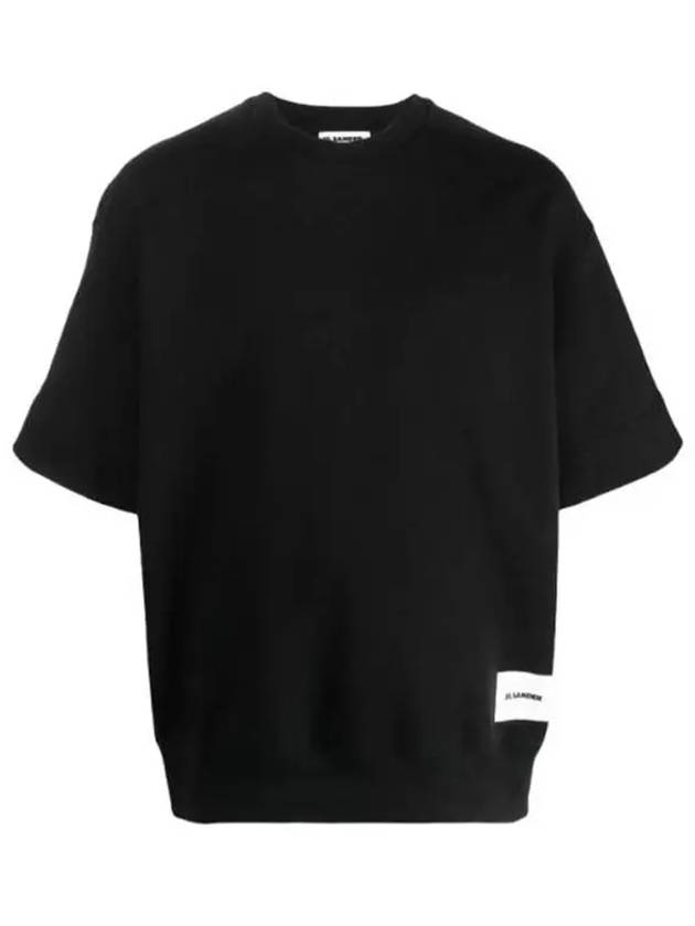 Logo Patch Cotton Short Sleeve T-Shirt Black - JIL SANDER - BALAAN 2