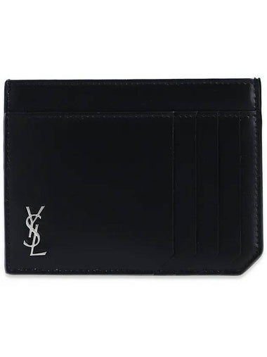 Monogram Logo Card Wallet Black - SAINT LAURENT - BALAAN 1