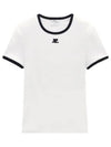 Bumpy Contrast Re-Edition Short Sleeve T-Shirt White - COURREGES - BALAAN 2