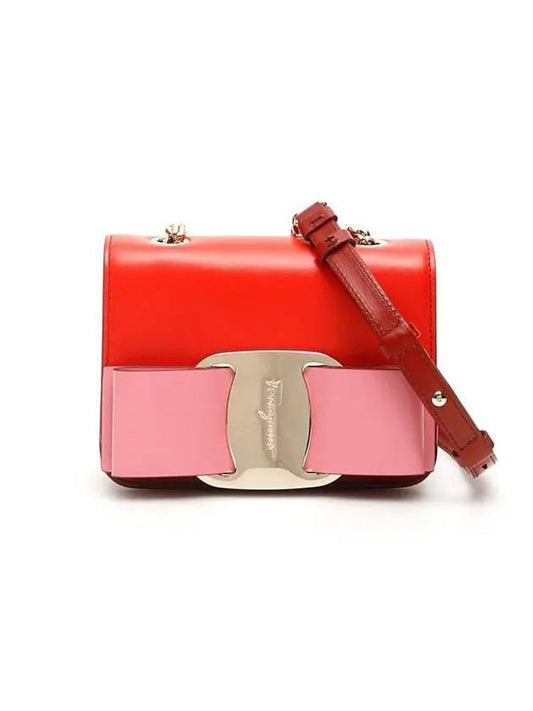 Women's Vara Bow Mini Cross Bag Orange - SALVATORE FERRAGAMO - BALAAN 2