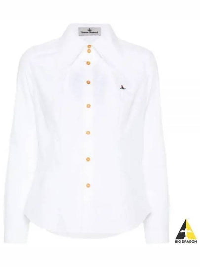 W Violin Logo Shirt White - VIVIENNE WESTWOOD - BALAAN 2