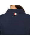 Three Stripes High Twist Rib Polo Shirt Navy - THOM BROWNE - BALAAN 8