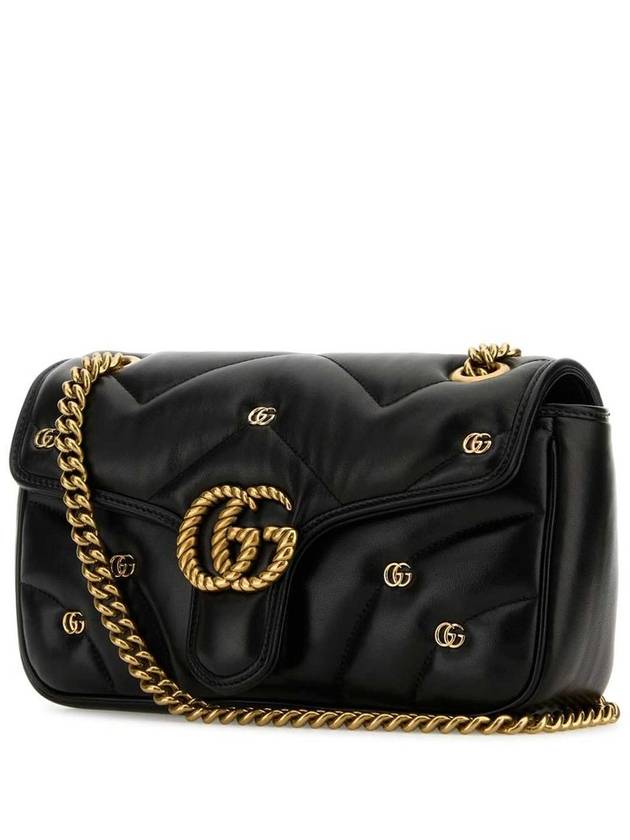 GG Marmont Micro Double G Stud Small Shoulder Bag Black - GUCCI - BALAAN 3