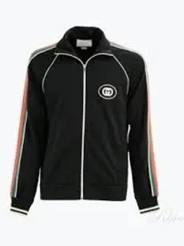 Interlocking G Technical Jersey Zip-up Jacket Black - GUCCI - BALAAN 2