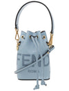 Roma Mon Tresor Leather Small Bucket Bag Light Blue - FENDI - BALAAN 2