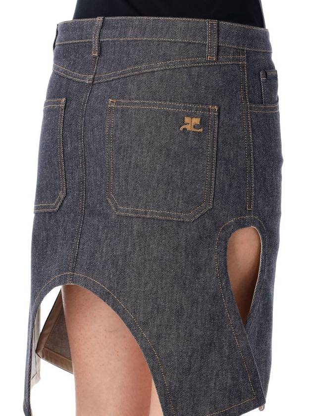 Reversed mini denim skirt - COURREGES - BALAAN 3