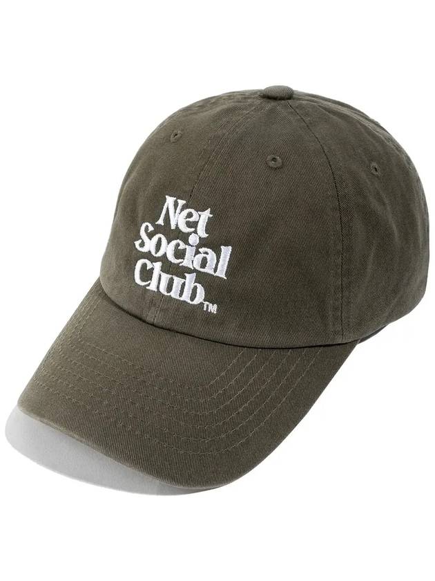 Logo Washed Ball Cap Olive - NET SOCIAL CLUB - BALAAN 4