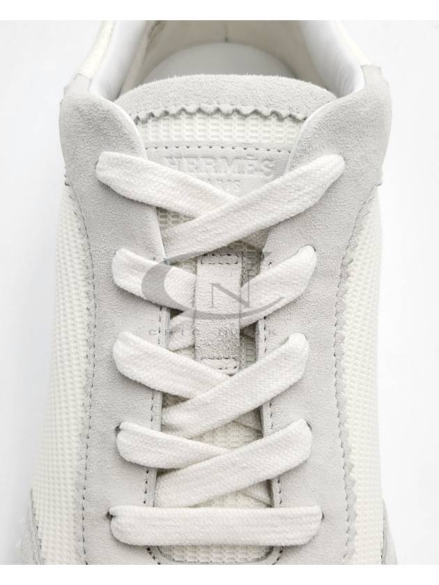 Bouncing Sneakers Mesh Suede Goatskin Blanc - HERMES - BALAAN 7