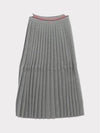 Cotton Stripe Pleated Skirt Grey - THOM BROWNE - BALAAN 2