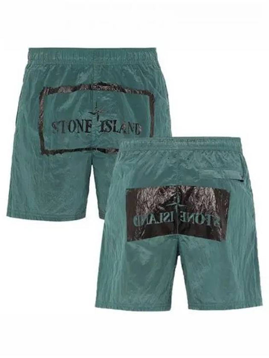 7415B0992 V0057 Box Logo Swim Pants Green Men s TLS 270676 - STONE ISLAND - BALAAN 1