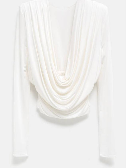 Long Sleeve Draped Jersey Blouse - MAGDA BUTRYM - BALAAN 2