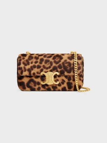 Claude Chain Shoulder Bag Leopard Print Pony Calfskin 115203FZC 19LE - CELINE - BALAAN 1