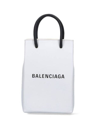 Logo Print Phone Holder Small Cross Bag White - BALENCIAGA - BALAAN 2