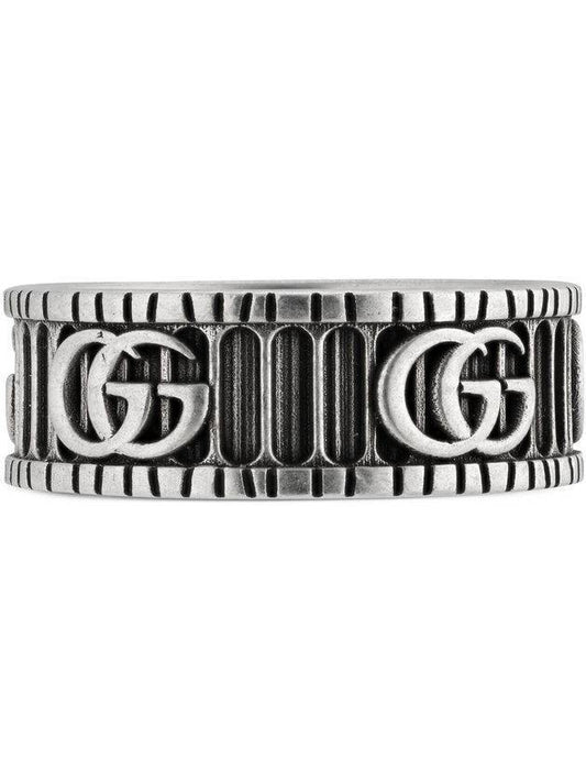 GG Marmont Silver Ring with Bouble G Detail - GUCCI - BALAAN.