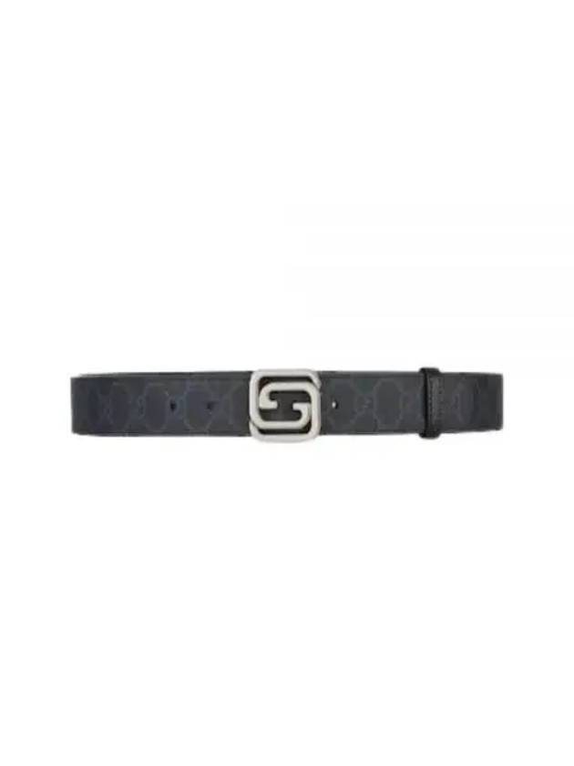 Squared Interlocking G Reversible Leather Belt Black - GUCCI - BALAAN 2