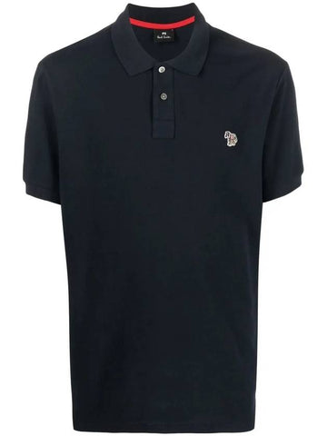 Regular Fit Zebra Logo Short Sleeve Polo Shirt Navy - PAUL SMITH - BALAAN 1