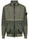 Logo Patch Recycled Nylon Track Jacket Musk Green - STONE ISLAND - BALAAN 3