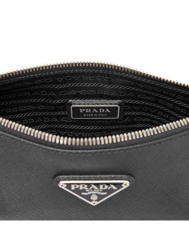 Triangle Logo Saffiano Leather Cross Bag Black - PRADA - BALAAN 11