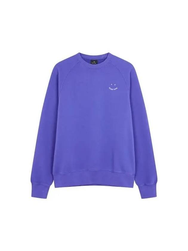 PS Embroidery Happy Raglan Sweatshirt Violet 271525 - PAUL SMITH - BALAAN 1