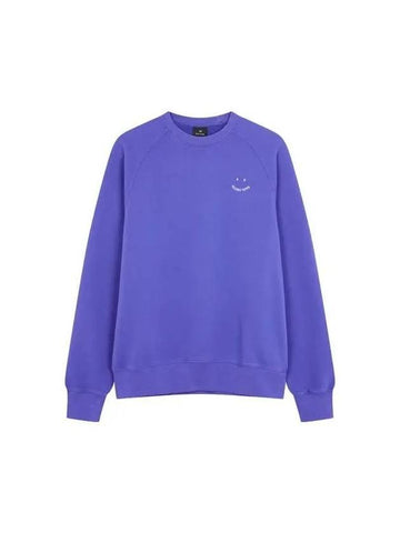 PS Embroidery Happy Raglan Sweatshirt Violet 271525 - PAUL SMITH - BALAAN 1