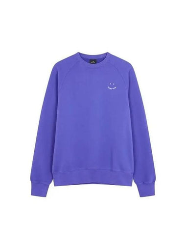 PS Embroidery Happy Raglan Sweatshirt Violet 271525 - PAUL SMITH - BALAAN 1