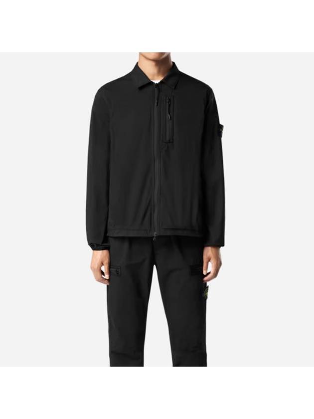 Zip-Up Over Long Sleeve Shirt Black - STONE ISLAND - BALAAN 5