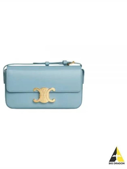 Claude Shiny Calfskin Shoulder Bag Blue - CELINE - BALAAN 2