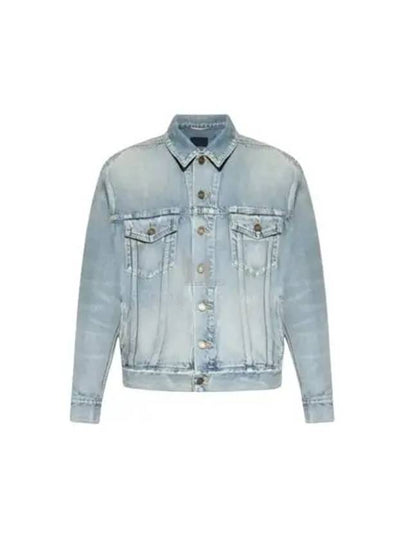 Oversized Fit Denim Jacket Sky Blue - SAINT LAURENT - BALAAN 2