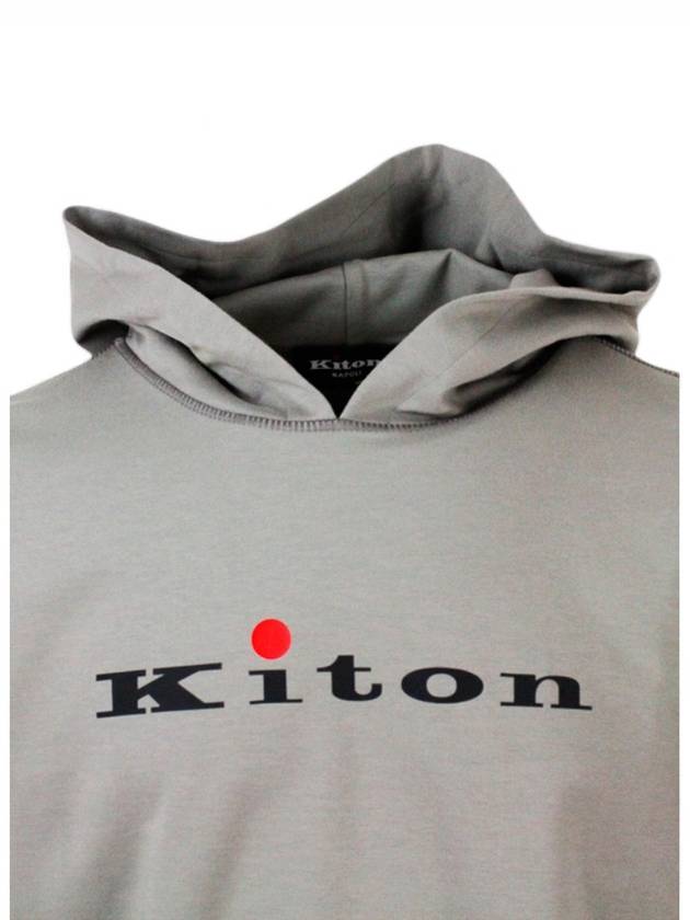 24 Logo Men's Hooded Sweatshirt Gray - KITON - BALAAN 3