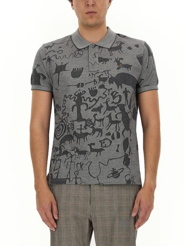 graphic print polo shirt 2H01000IJ006I - VIVIENNE WESTWOOD - BALAAN 6