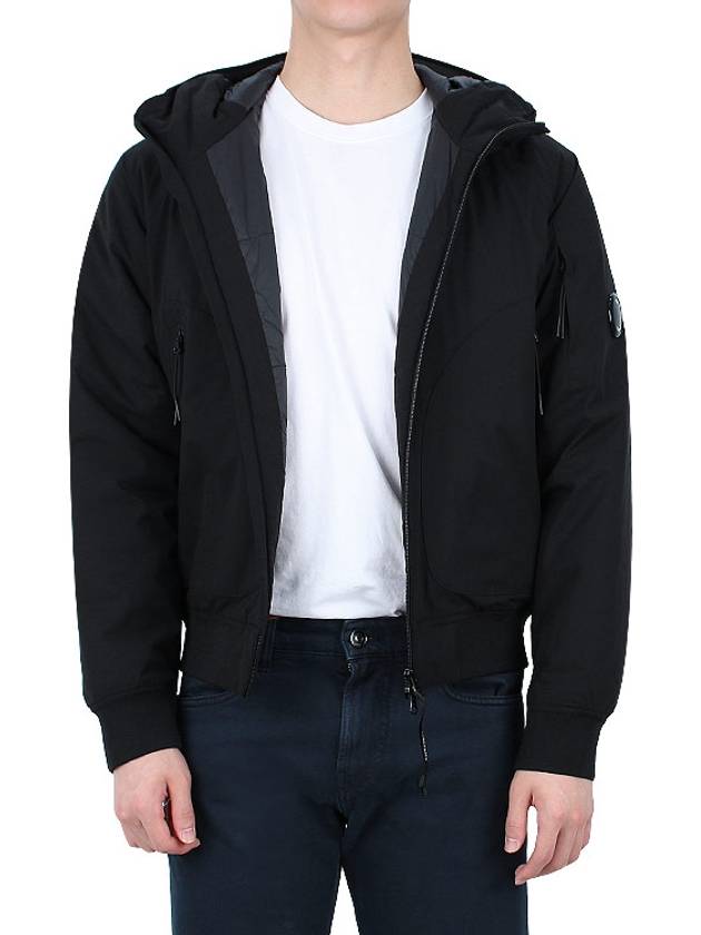 Pro-Tech Ribbed Hooded Jacket Black - CP COMPANY - BALAAN 4