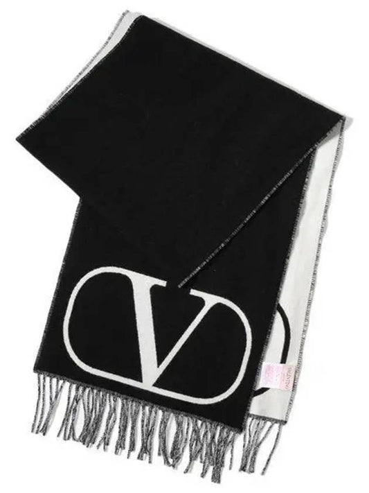 V logo 4Y2ER033 BBJ 0NA wool muffler scarf  1006335 - VALENTINO - BALAAN 1