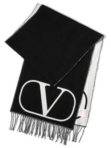 V logo 4Y2ER033 BBJ 0NA wool muffler scarf 1006337 - VALENTINO - BALAAN 1