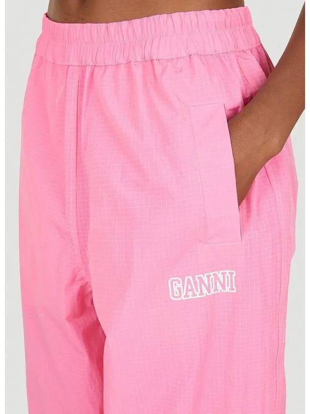 Logo Print Wide Pants Pink - GANNI - BALAAN 5