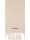 L'echarpe Moisson Embroidered Logo Alpaca Wool Muffler Beige - JACQUEMUS - BALAAN 2