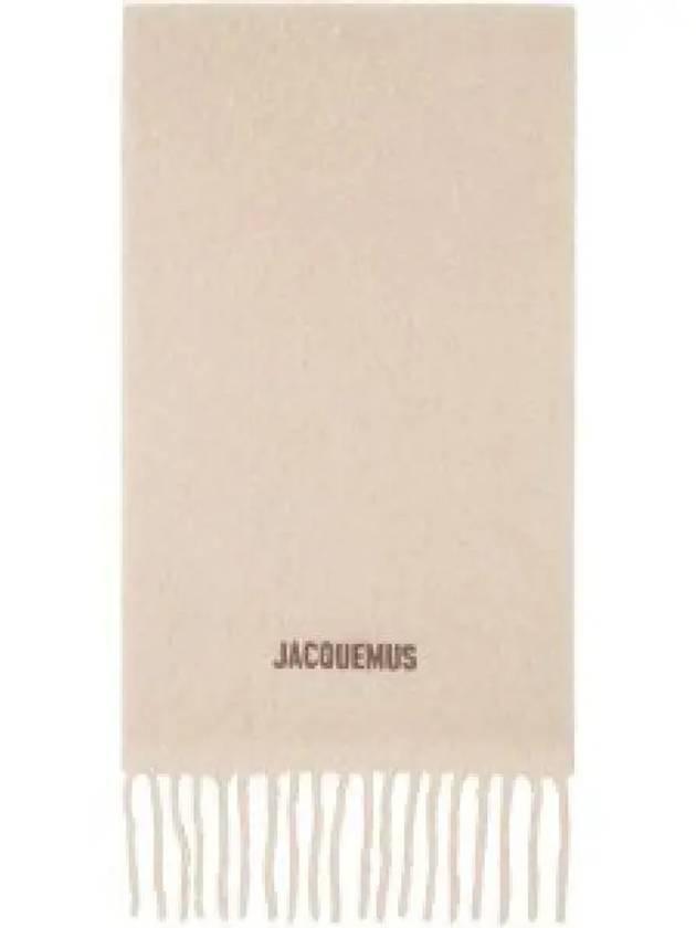 L'echarpe Moisson Embroidered Logo Alpaca Wool Muffler Beige - JACQUEMUS - BALAAN 2